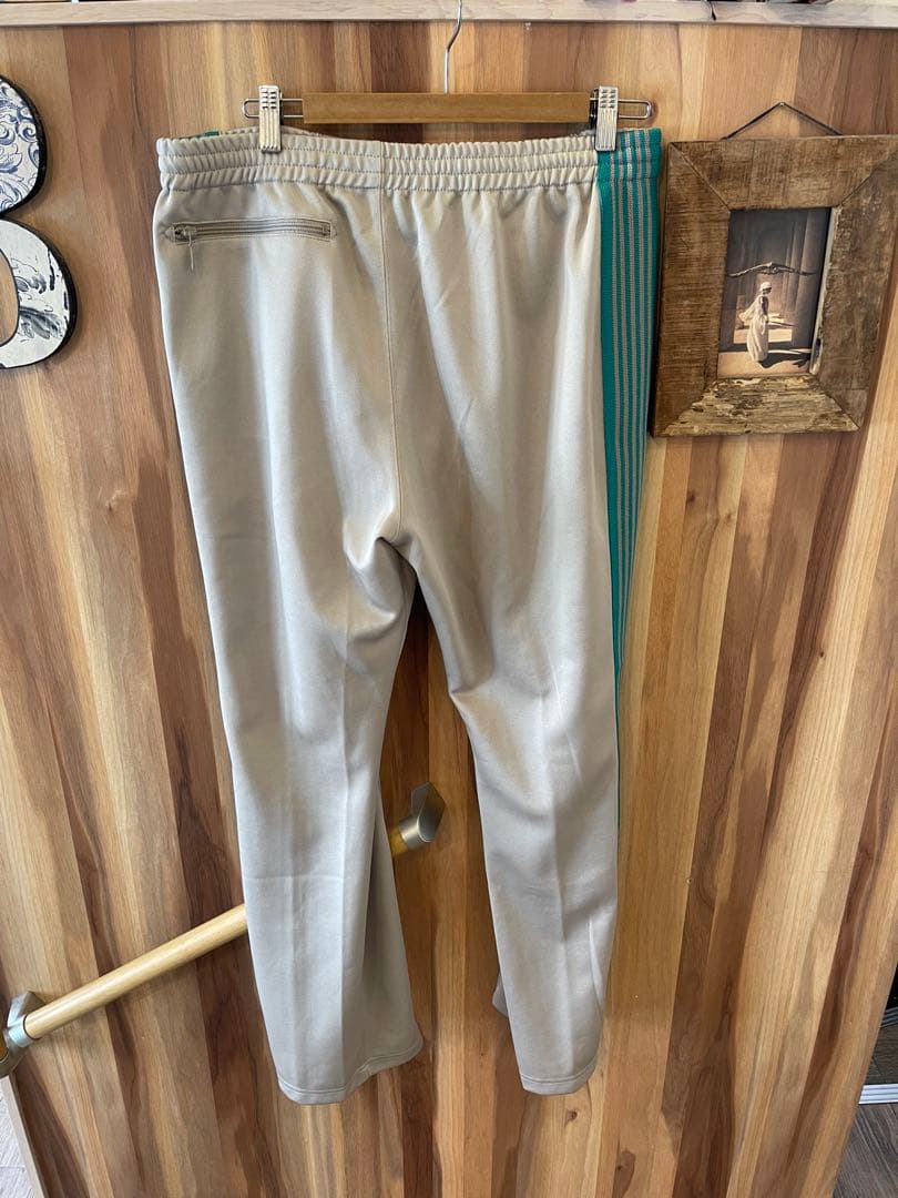 Needles トラックパンツ ベージュ/ターコイズ ナローサイズL