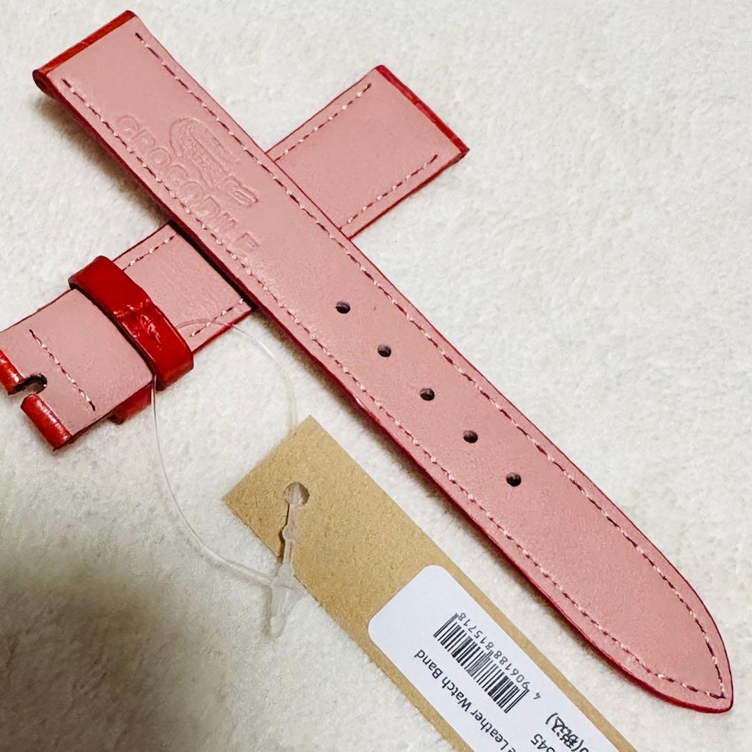 6545#18mm-16mmオレンジレッド★本物クロコダイル腕時計用ベルト