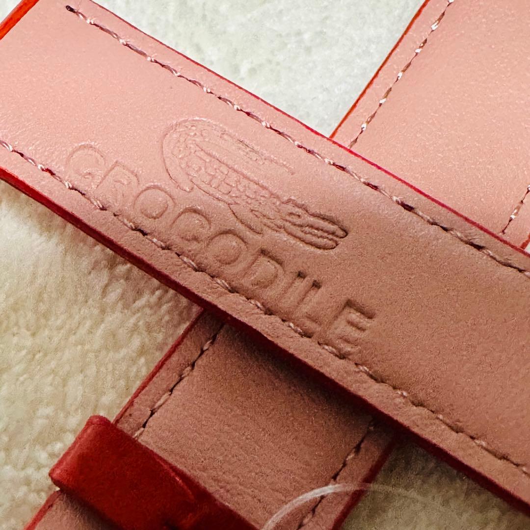 6545#18mm-16mmオレンジレッド★本物クロコダイル腕時計用ベルト