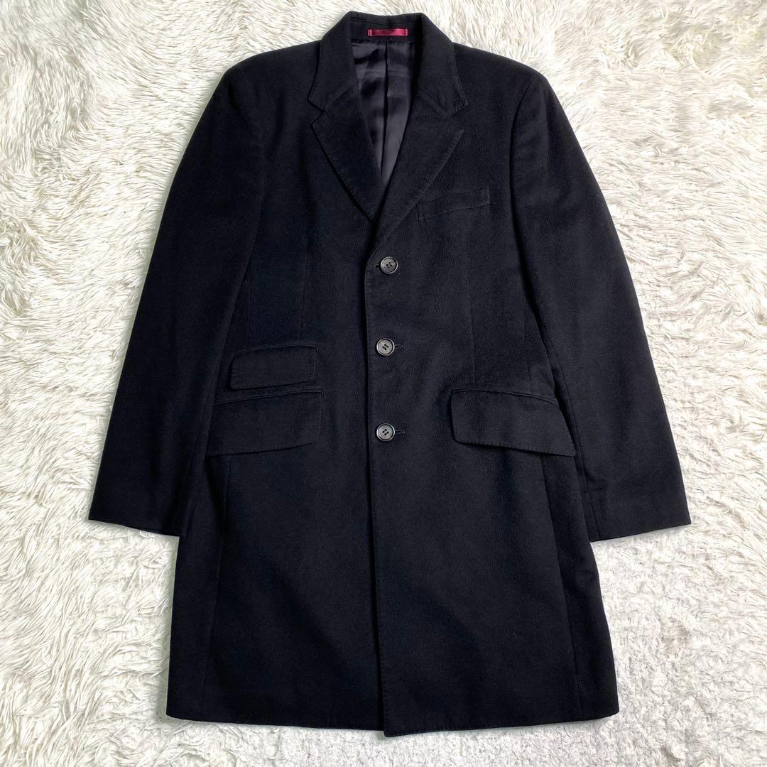 Paul smith チェスターコート カシミヤ100% ロング 黒 L ロング