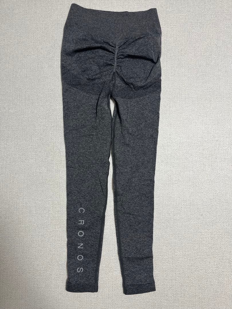 CRONOS グレー ハイウエスト レギンス