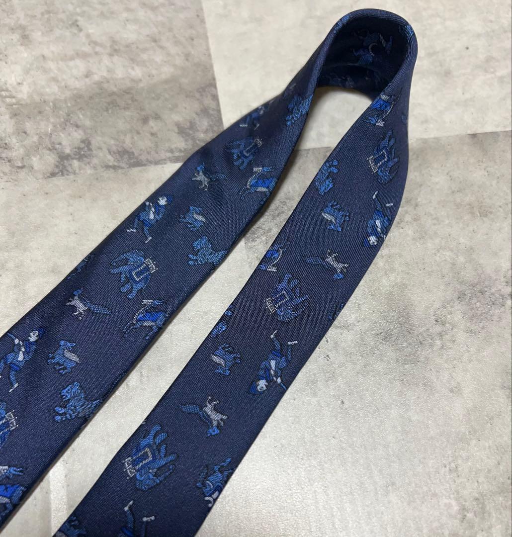 未使用級 箱付き HERMES ネクタイ ハイブランド 総柄