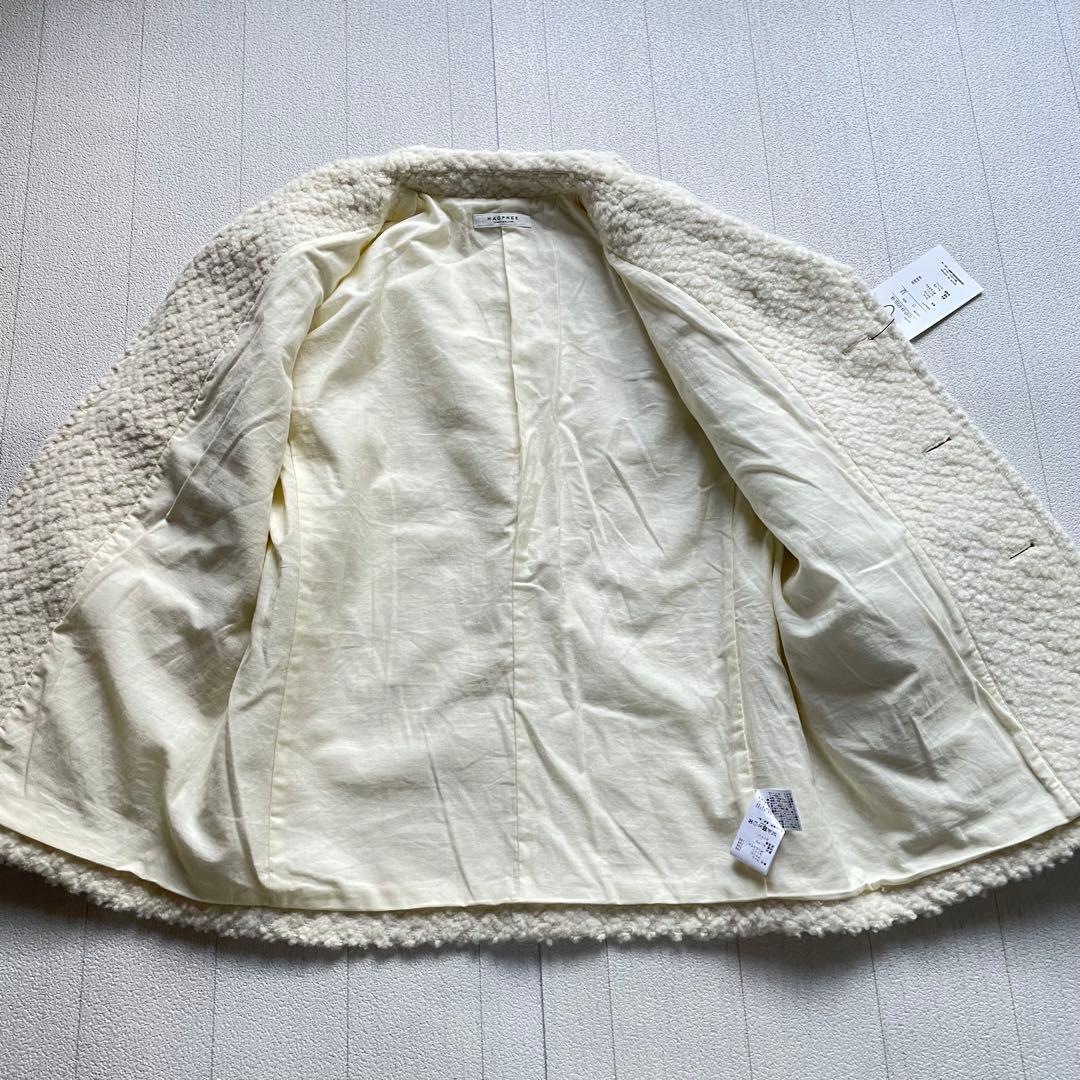 MACPHEE フラッフィー オーバーサイズドジャケット ホワイト　36