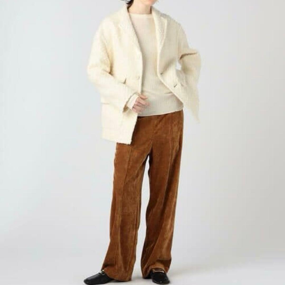 MACPHEE フラッフィー オーバーサイズドジャケット ホワイト　36