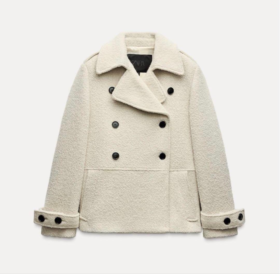 ほぼ未使用【ZARA】ウール混ブークレコートZW Collection XS