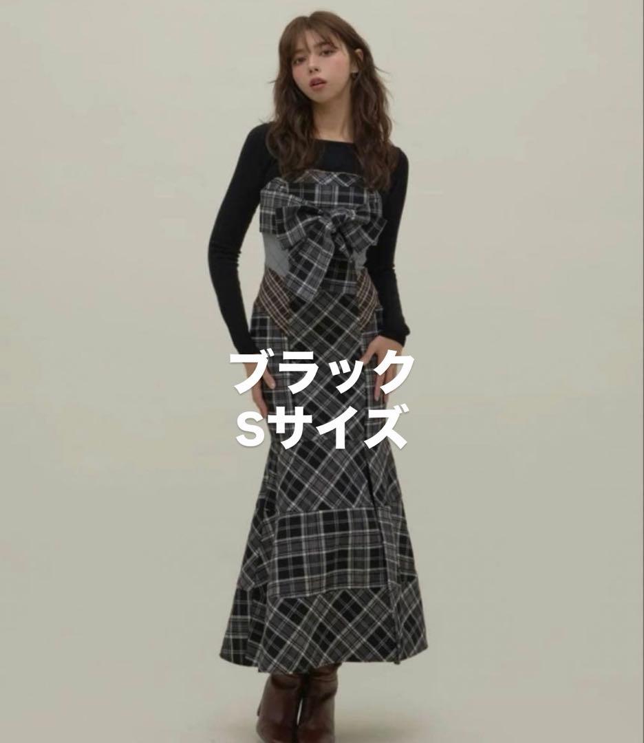 andmary Juni check dress black S 正規品