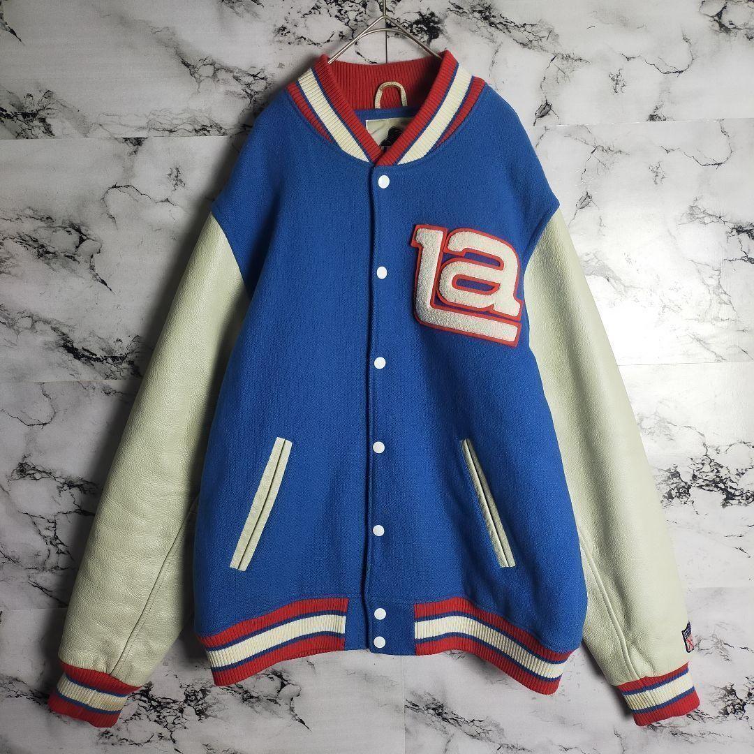 【牛革】XLARGE スタジャン L 袖レザー パイルロゴ 激レア 本革