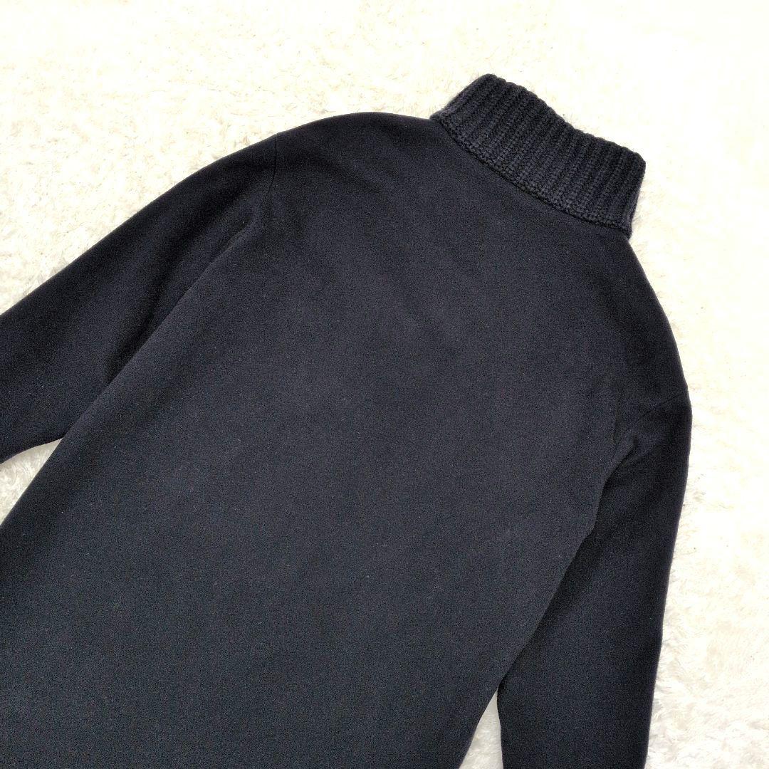 【美品 42サイズ】ペゼリコ　カシミヤ　シルク　ロングコート　スタンドカラー　紺