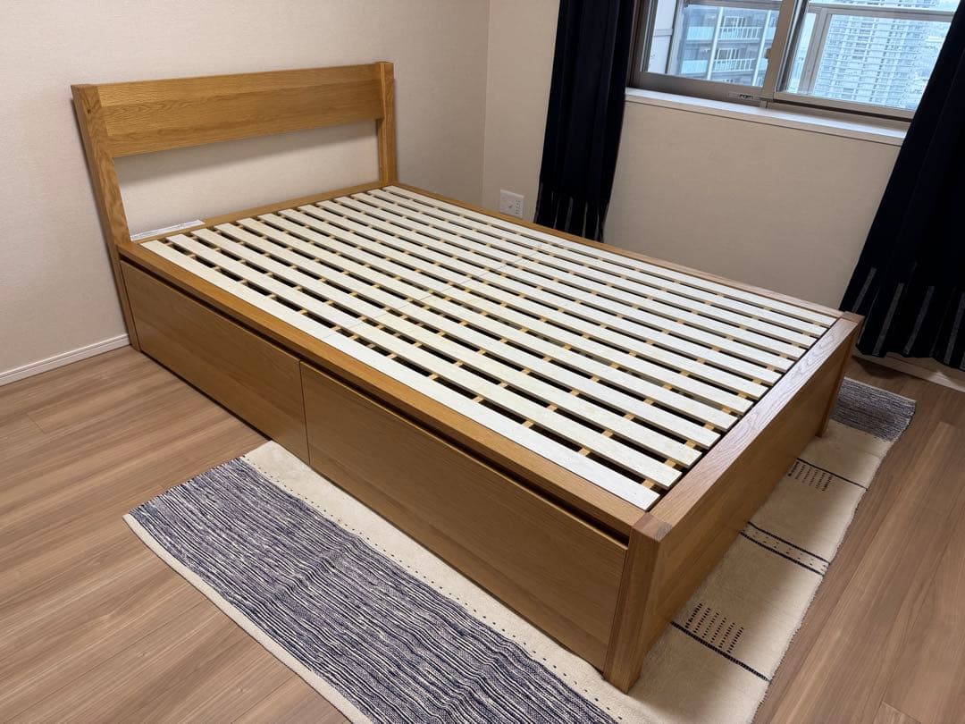 チョコミント様用: 【無印良品】木製ベッドフレーム　オーク材　セミダブル収納4個