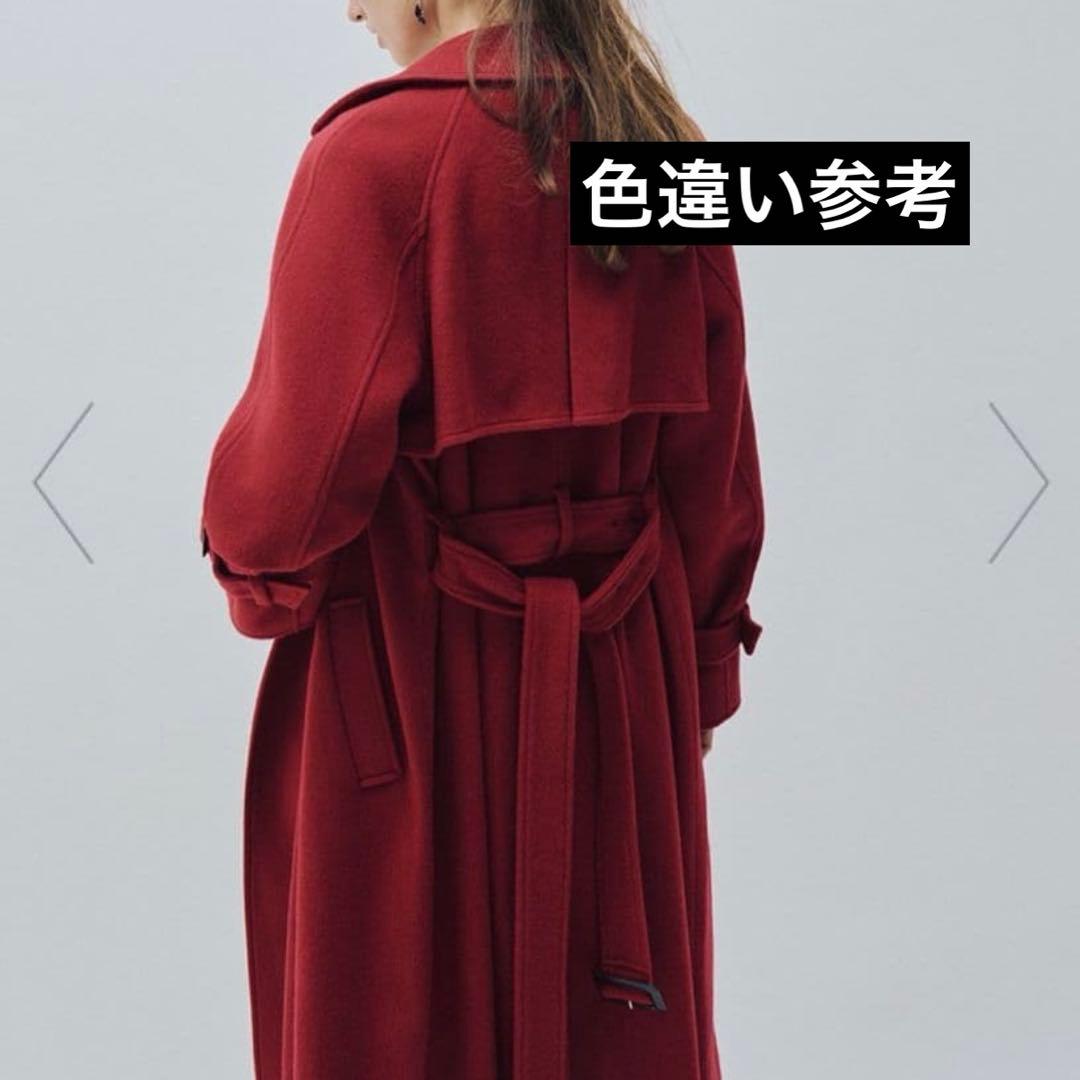 グレージュ トレンチコート ダブルブレスト ベルト付き