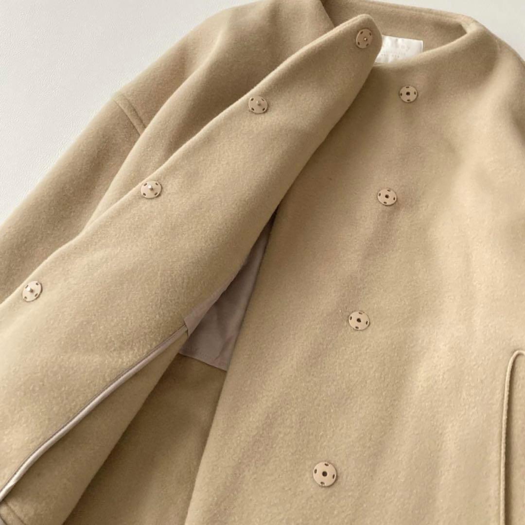 23AW ボールジィ　ウールナイロンベロア コクーンコート　ベージュ