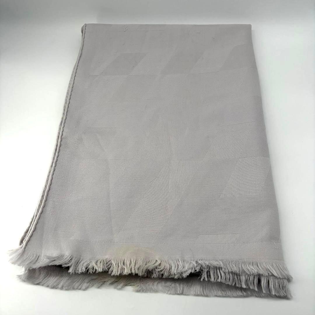 16775✨HERMES 大判ストール 幾何学 ロゴ グレー