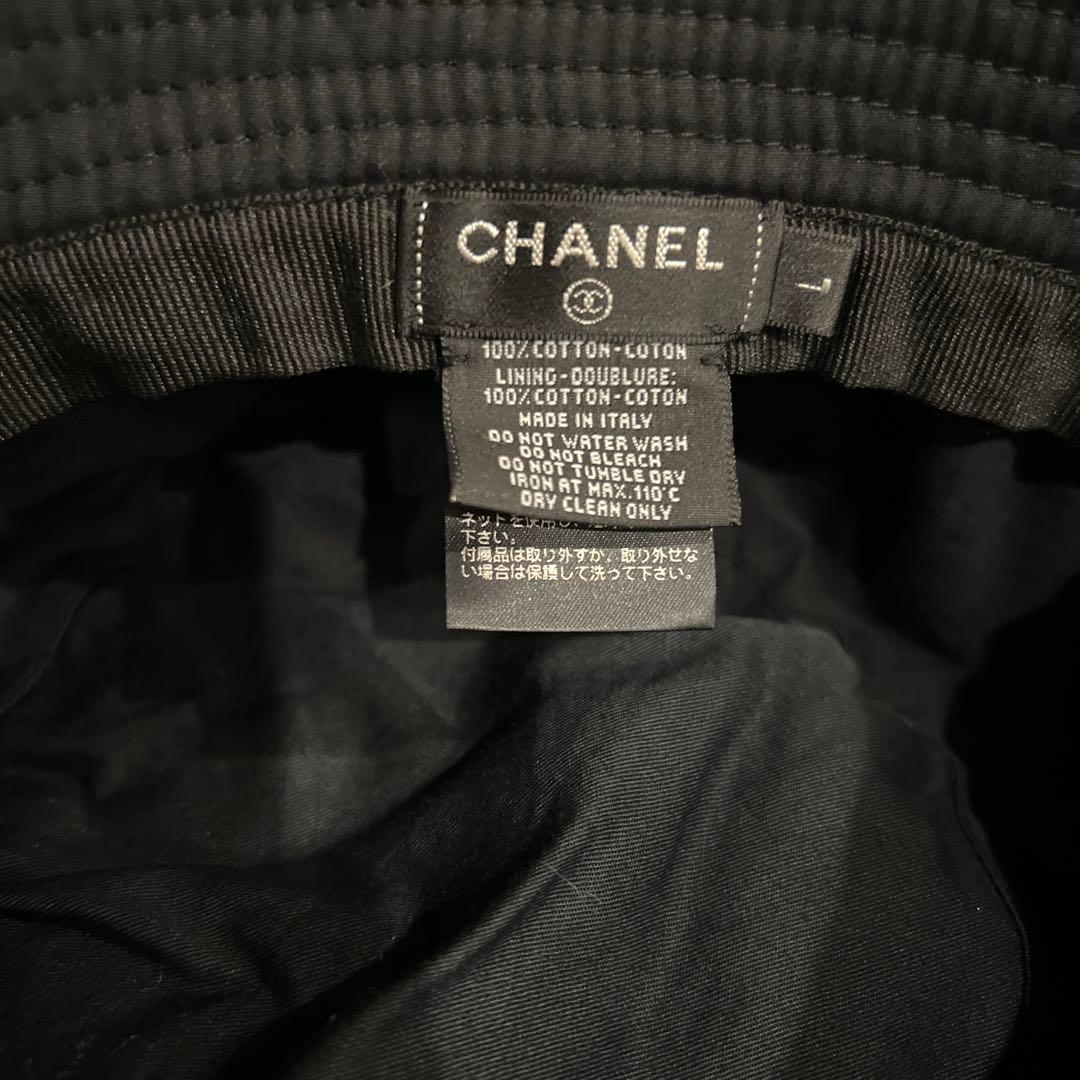 CHANELシャネル　バケハ　バケットハット　L ココマーク　ブラック　帽子