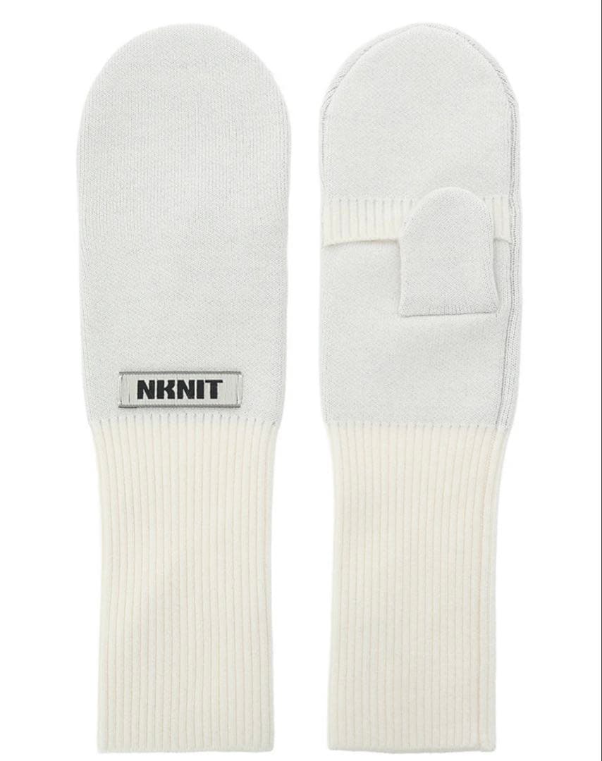 【美品】NKNIT ホワイト ミトン 手袋