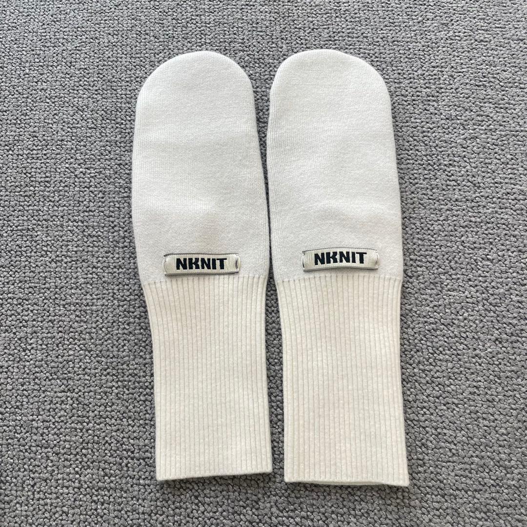 【美品】NKNIT ホワイト ミトン 手袋