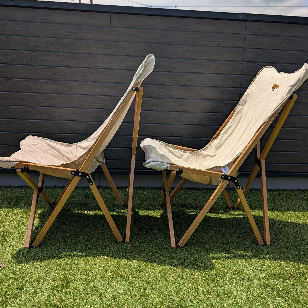 S'more　スモア ウッディーパックチェア ブナ材 木製キャンバスチェア　2脚