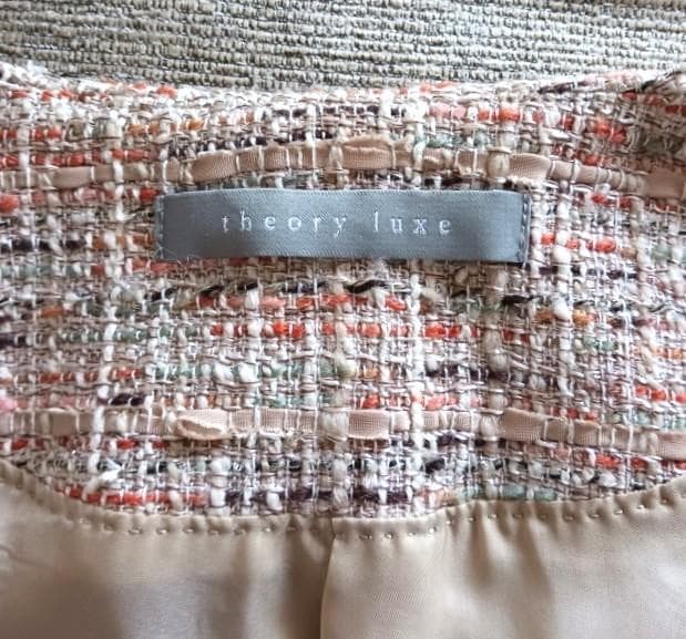 セオリー　リュクス　ツイード　ノーカラージャケット　36　一回着用