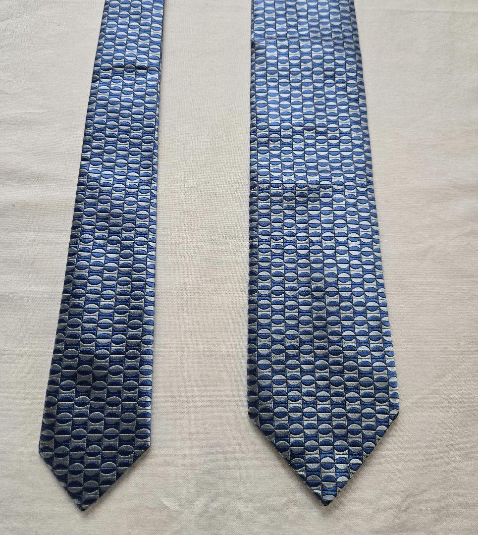 最上級　penrose ペンローズ　ブルー　モザイク　美しいネクタイ