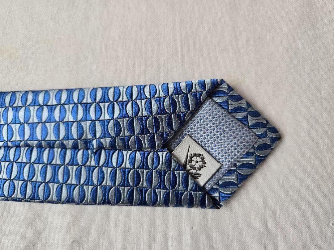 最上級　penrose ペンローズ　ブルー　モザイク　美しいネクタイ