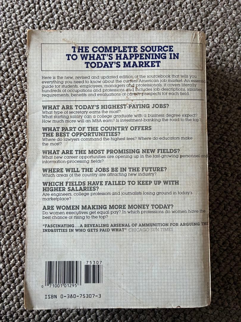 洋書 American of Jobs and Salaries 1987-1988