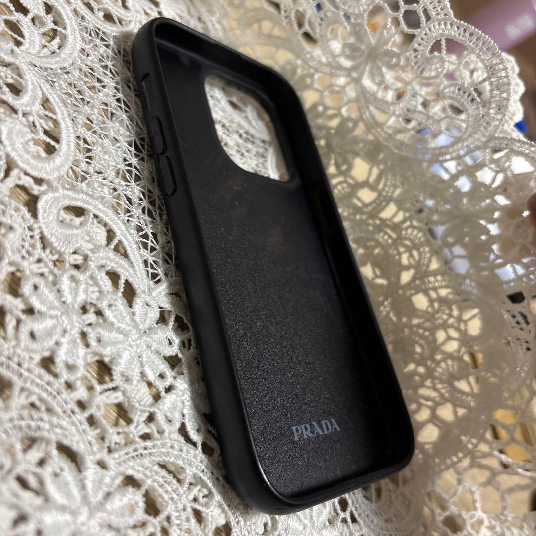 PRADA iPhone15pro ブラックレザー iPhone用ケース