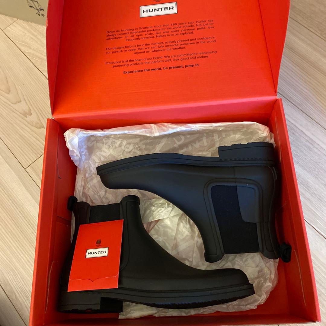HUNTER ブラック レインブーツ UK 7