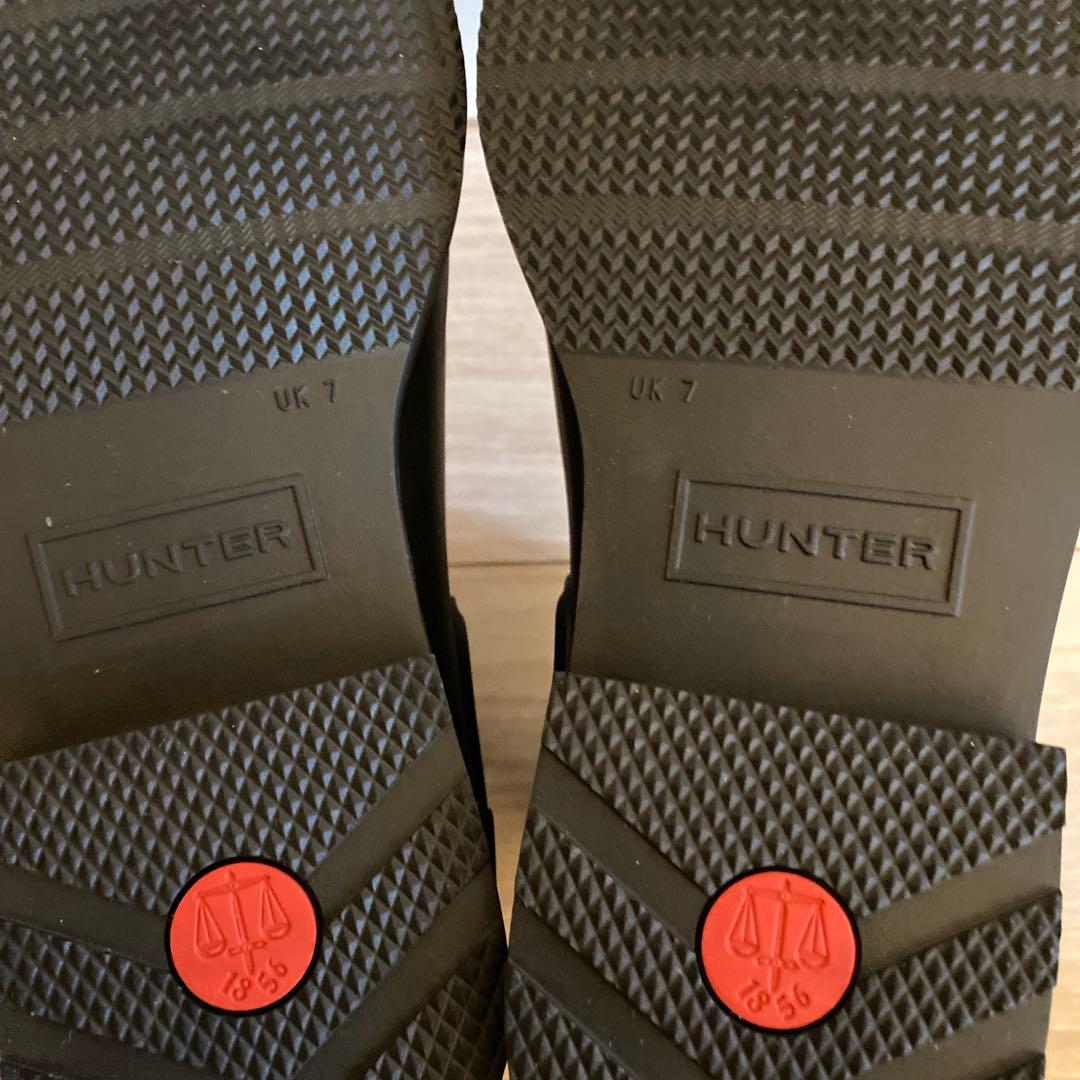HUNTER ブラック レインブーツ UK 7