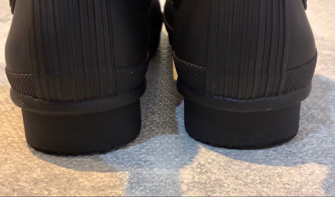 HUNTER ブラック サイドゴアレインブーツ