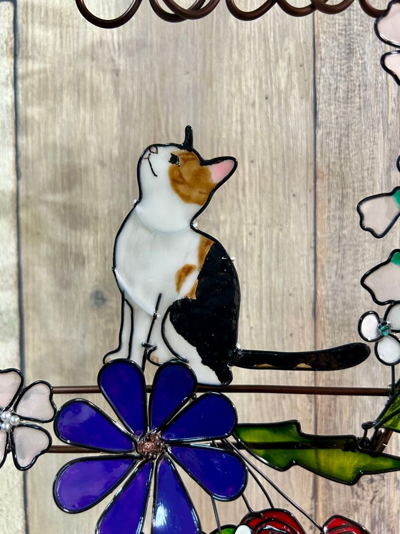 ピヨピヨ1028「お花と風船 ３連リース」「見上げる猫さん トイレリース」