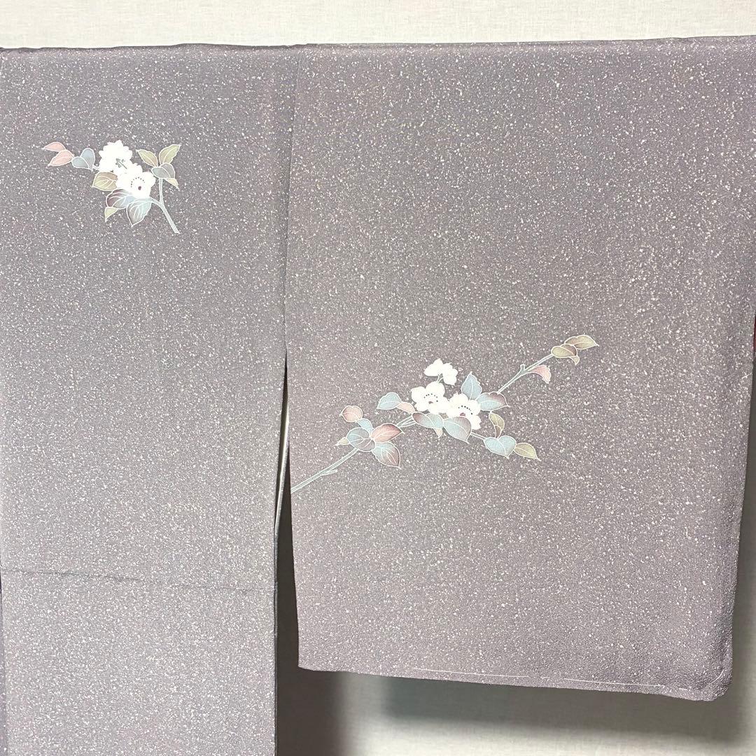D246 訪問着　手描き友禅　花模様　正絹　着物　袷　しつけ糸付き未使用極美品