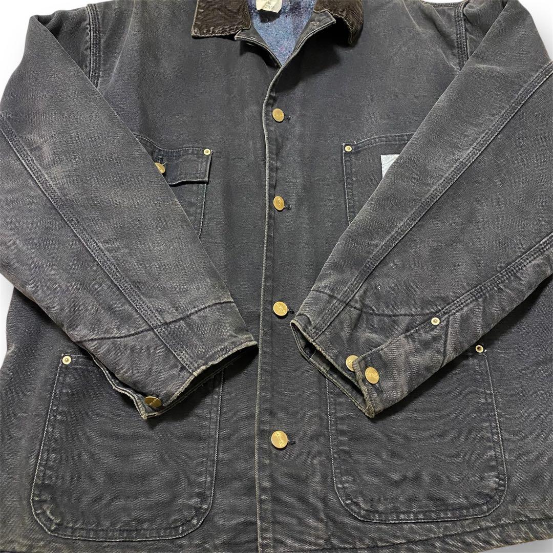 希少 星タグ Carhartt ミシガン チョアコート ブラック USA製 46