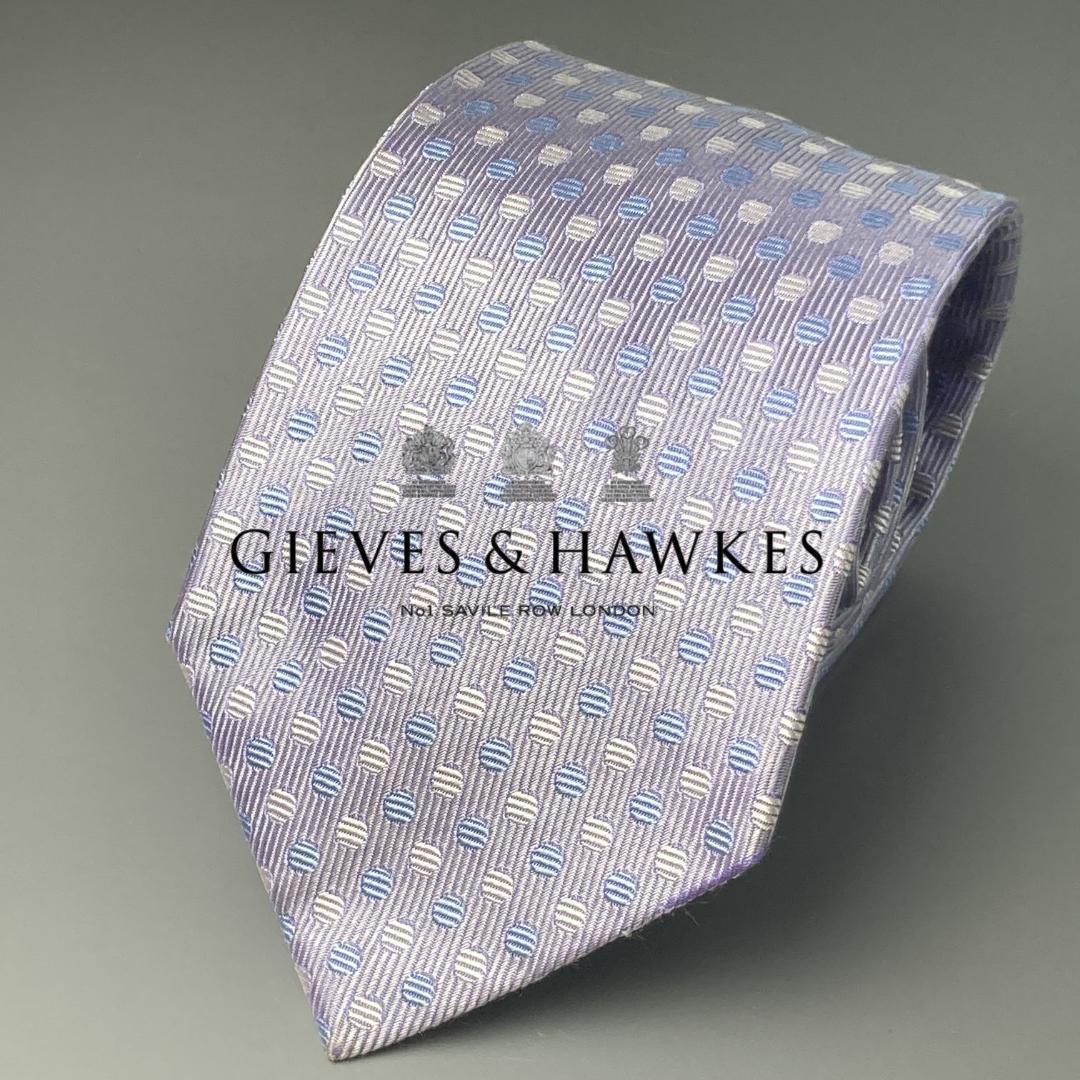 本家【ほぼ未使用】ギーブスアンドホークス ハンドメイドシルクネクタイ