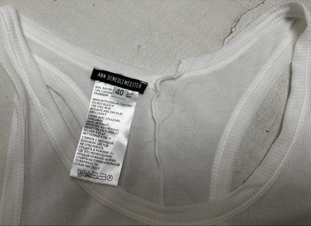 アンドゥムルメステール レイヤータンクトップ　ホワイト　カシミア混