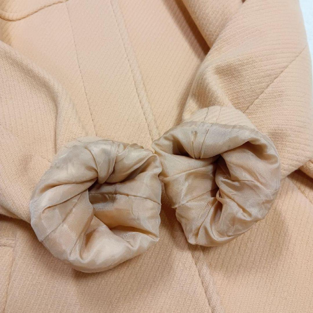 ちろきよ！【カシミヤ混】23区 ロングノーカラーコート サーモンピンク