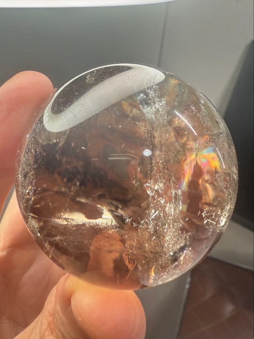 レインボー スモーキークォーツ スフィア 丸玉 虹沢山入