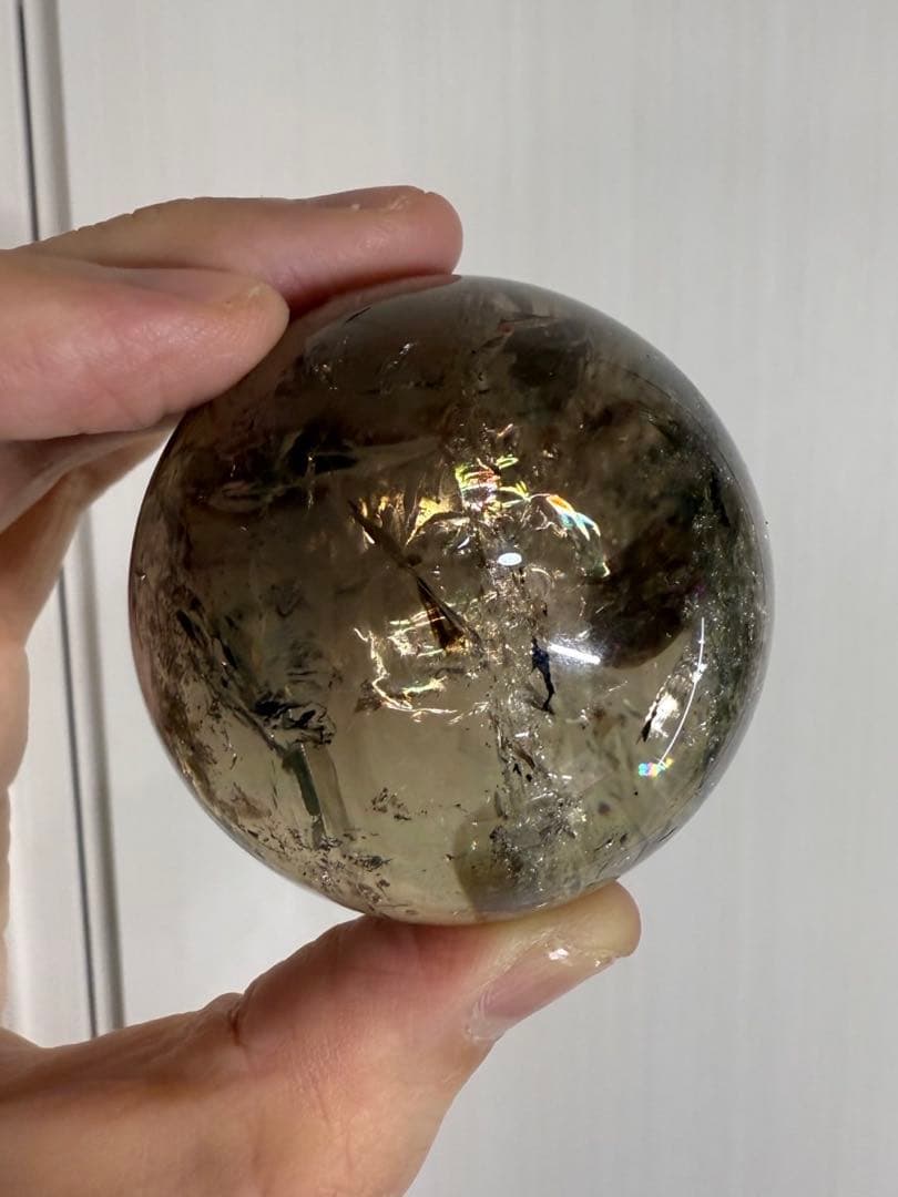 レインボー スモーキークォーツ スフィア 丸玉 虹沢山入