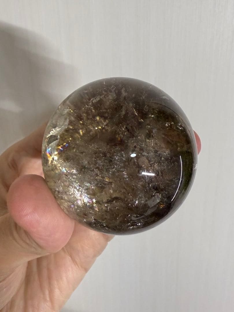 レインボー スモーキークォーツ スフィア 丸玉 虹沢山入