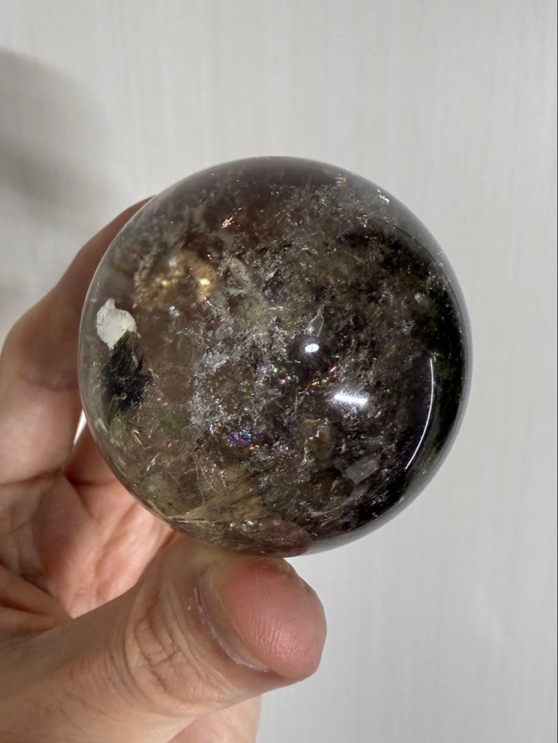 レインボー スモーキークォーツ スフィア 丸玉 虹沢山入