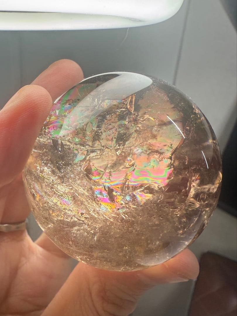 レインボー スモーキークォーツ スフィア 丸玉 虹沢山入