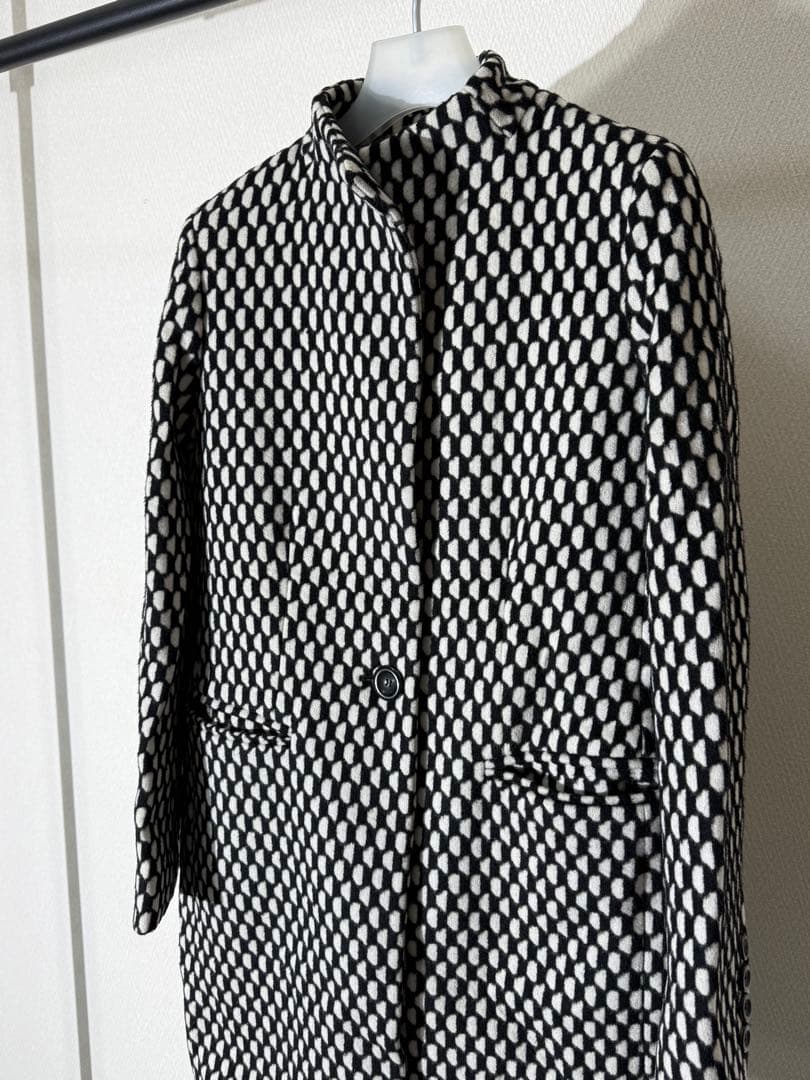 MAX MARA マックスマーラ 総柄ウールアルパカコート