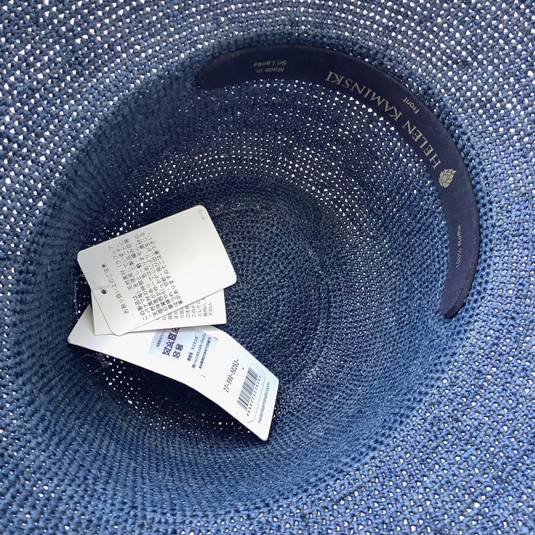 新品★ヘレンカミンスキー★プロバンス10ラフィアハットクロッシェ帽子★ネイビー系