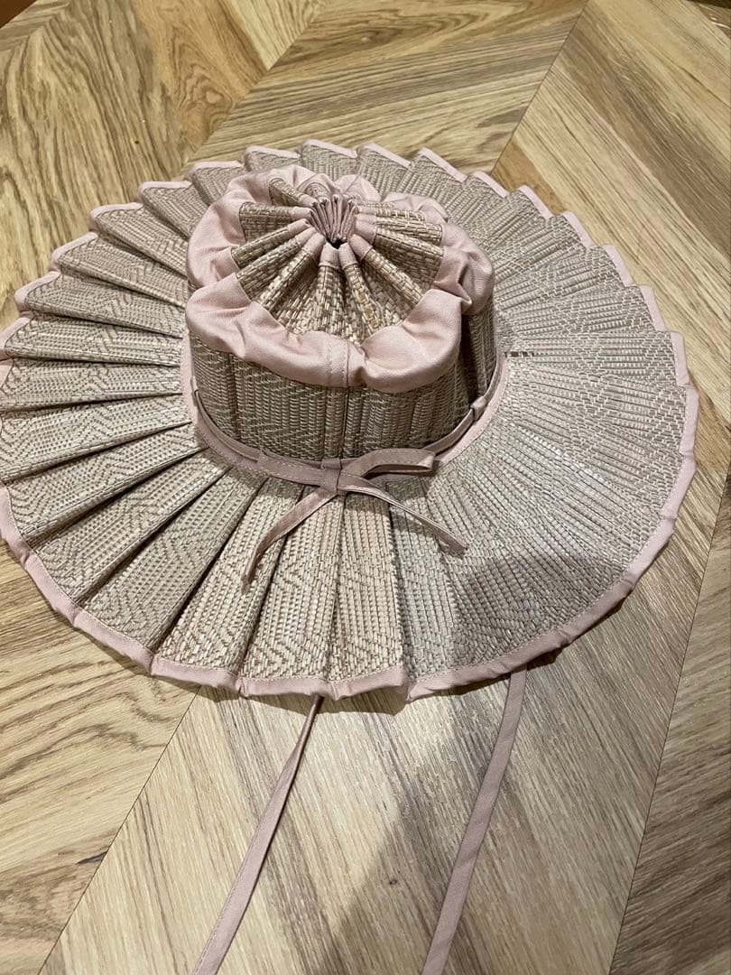 Lorna Murray 麦わら帽子 Lサイズ ベージュ/ピンク