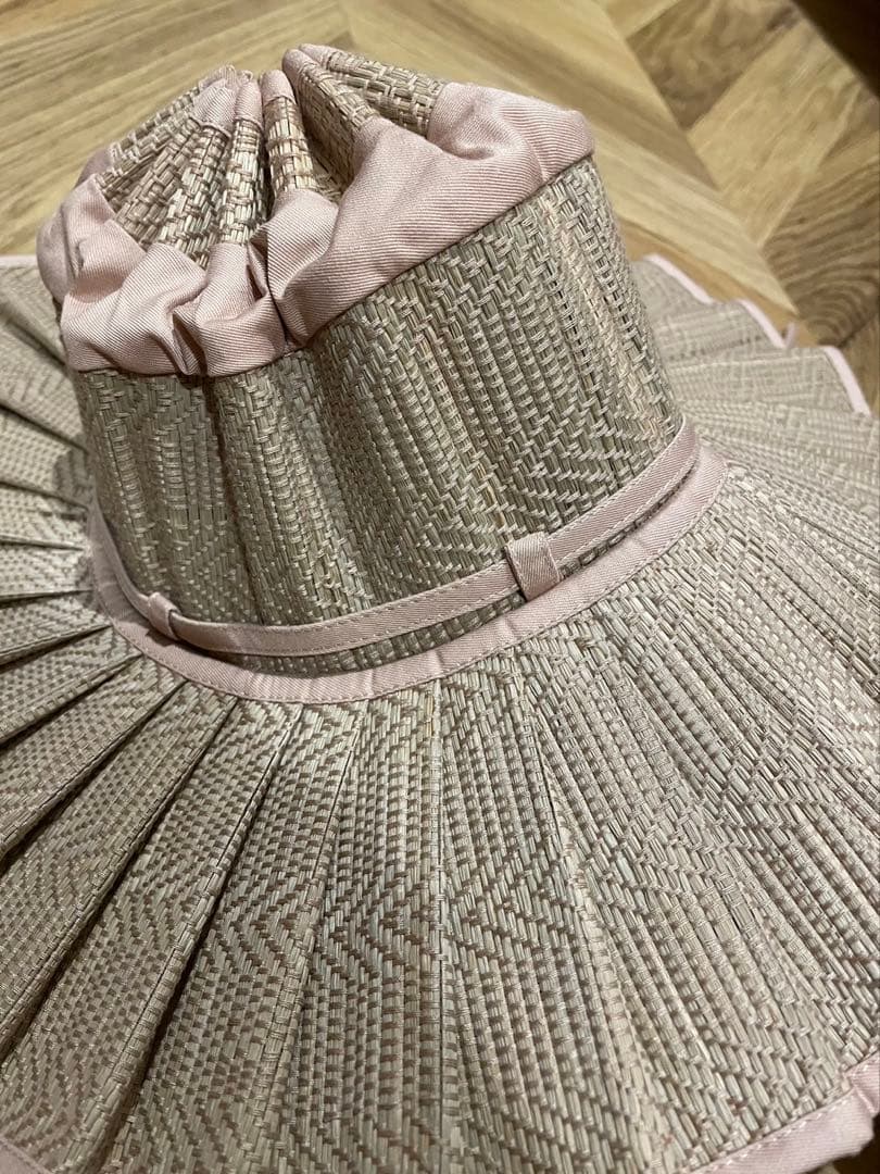 Lorna Murray 麦わら帽子 Lサイズ ベージュ/ピンク