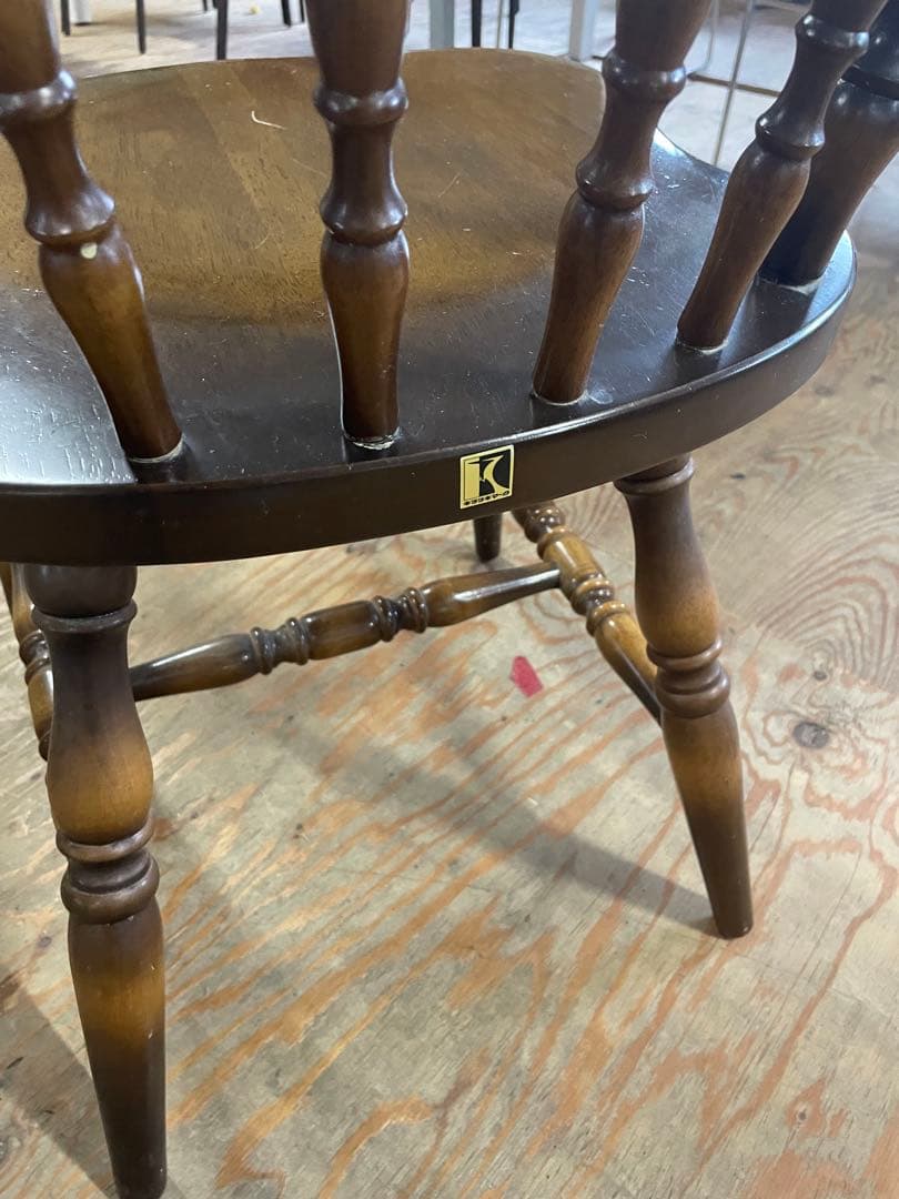 飛騨家具　キツツキ　ダイニングチェア　ウィンザーチェア　アンティーク　④