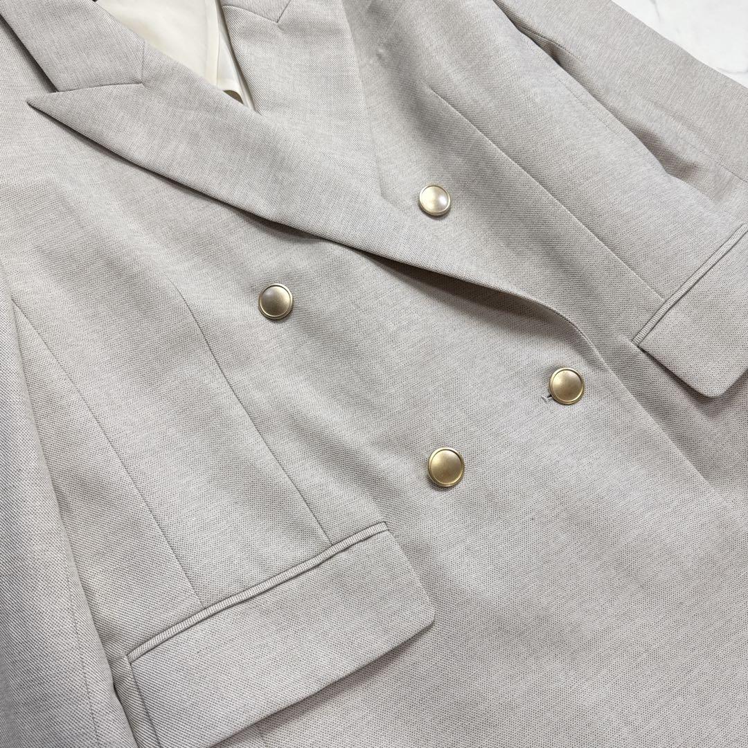 25年 allureville シャークスキンダブルブレストジャケット ベージュ