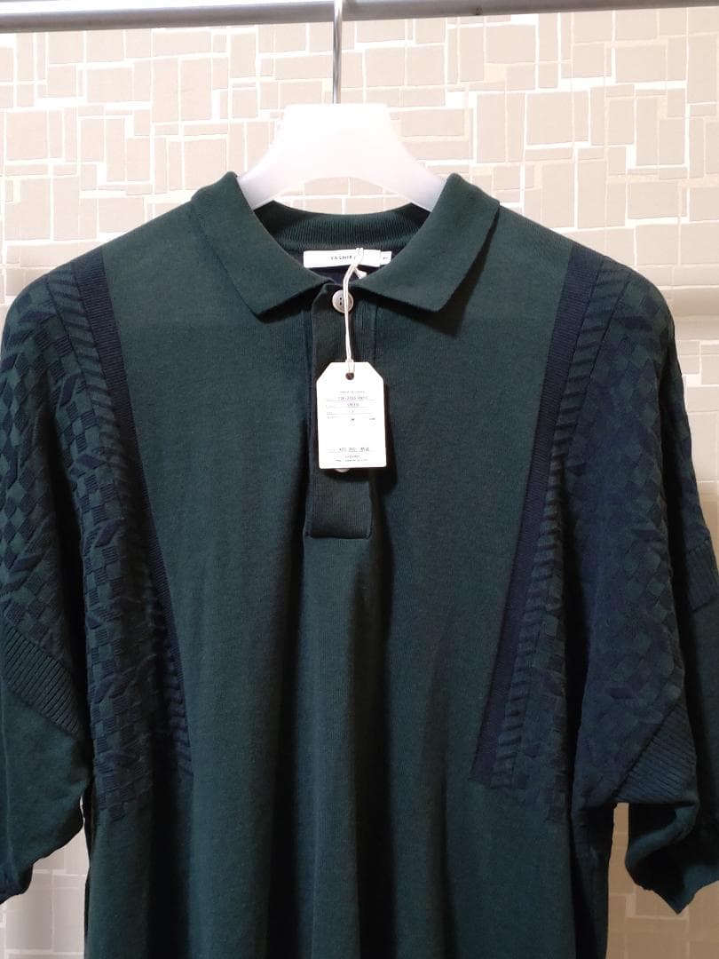 24SS美品 YASHIKI HazakuraKnitポロシャツ グリーン1