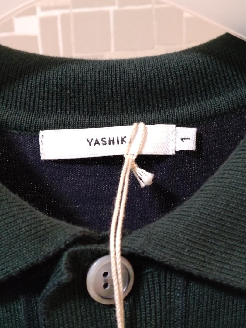 24SS美品 YASHIKI HazakuraKnitポロシャツ グリーン1
