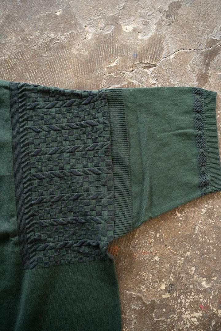 24SS美品 YASHIKI HazakuraKnitポロシャツ グリーン1
