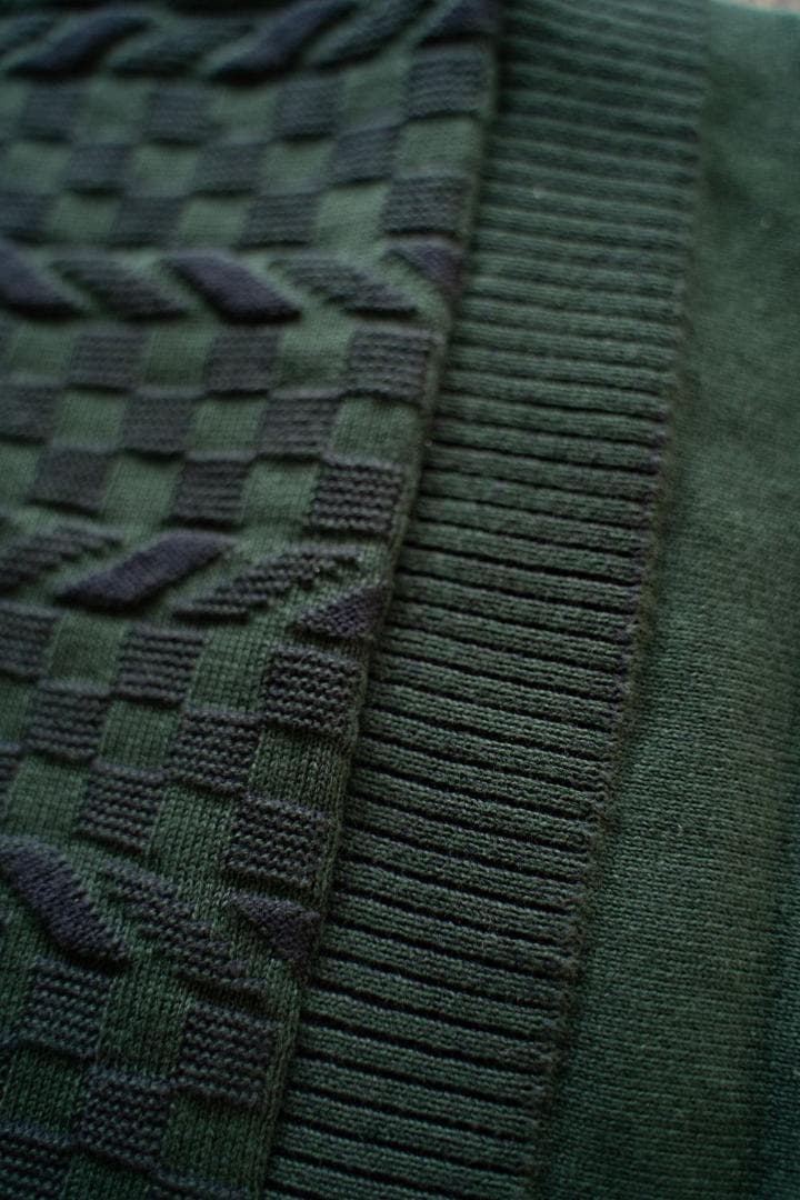 24SS美品 YASHIKI HazakuraKnitポロシャツ グリーン1