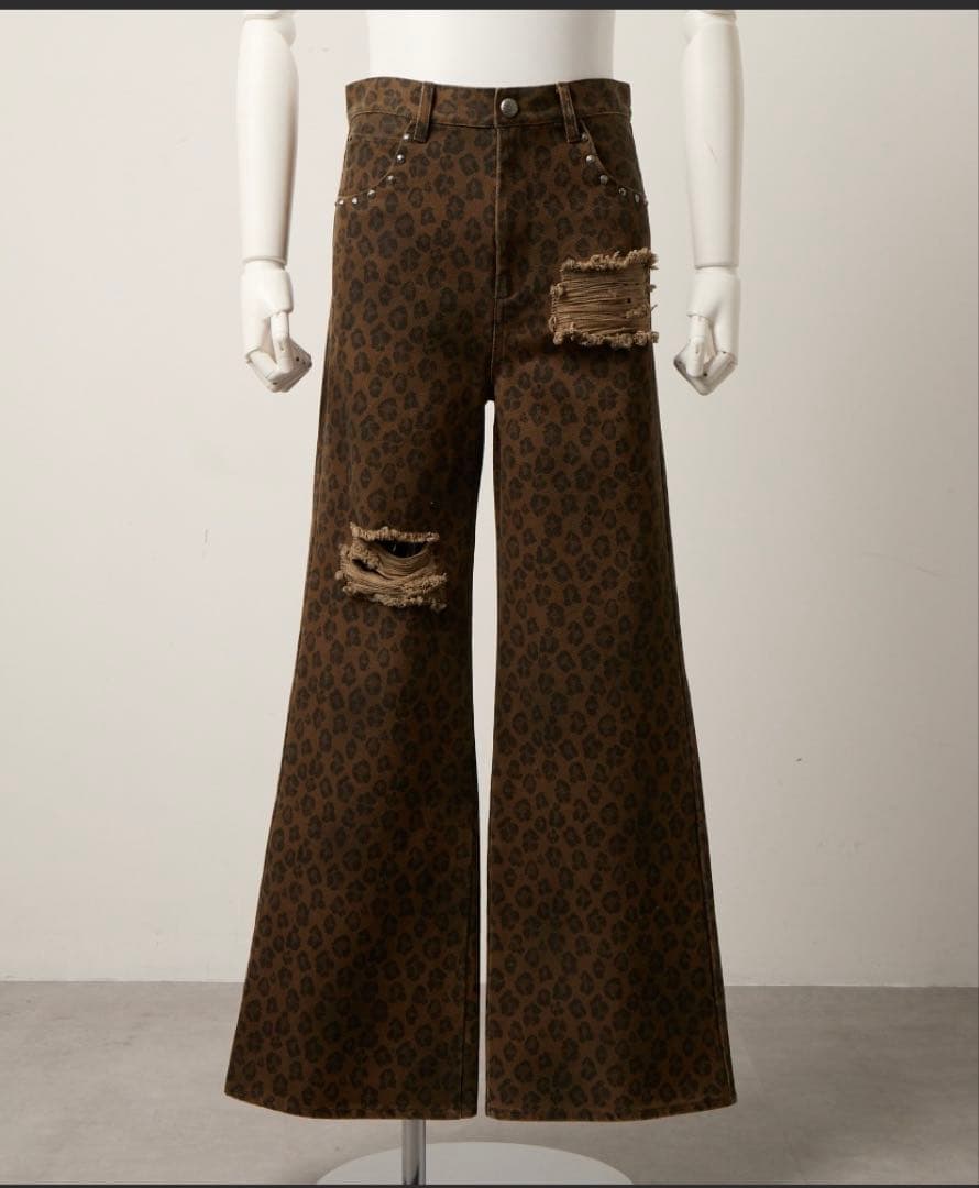 GRANCY （グランシー）　レオパードダメージフレアパンツ Sサイズ　＋おまけ